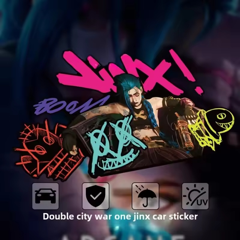 Car Accessories Quotes - Arcane Jinx Graffiti Reflective Car Sticker