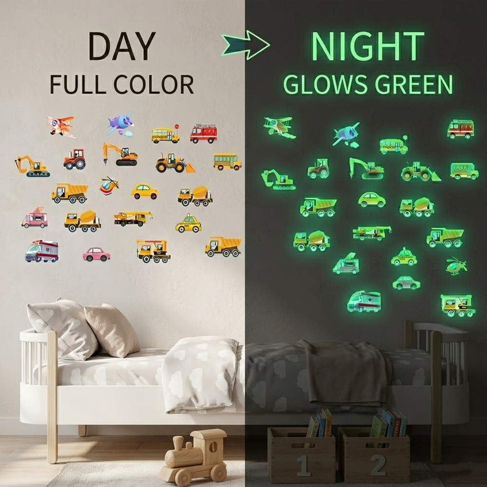 Car Accessories Quotes - Luminous Car Wall Sticker 21Pcs Set