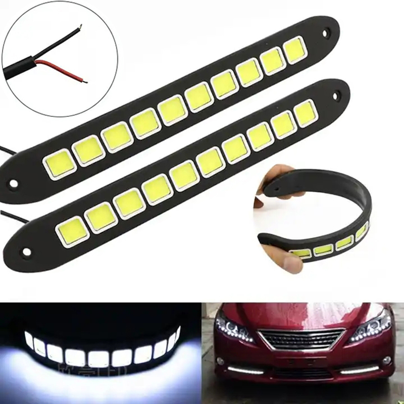 Car Accessories For Road Trip - 1/2pcs DRL COB Car LED Daytime