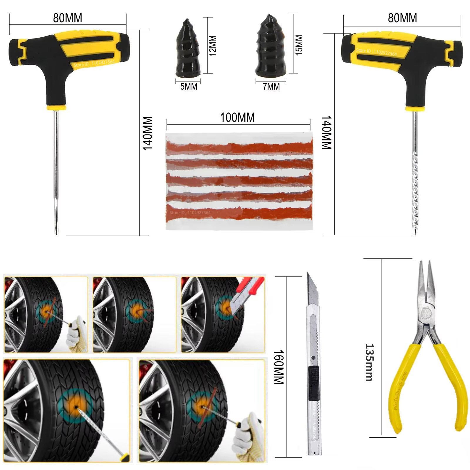 New Car Tire Repair Kit Punctu - đánh giá và giá Car Emergency Tool Kit