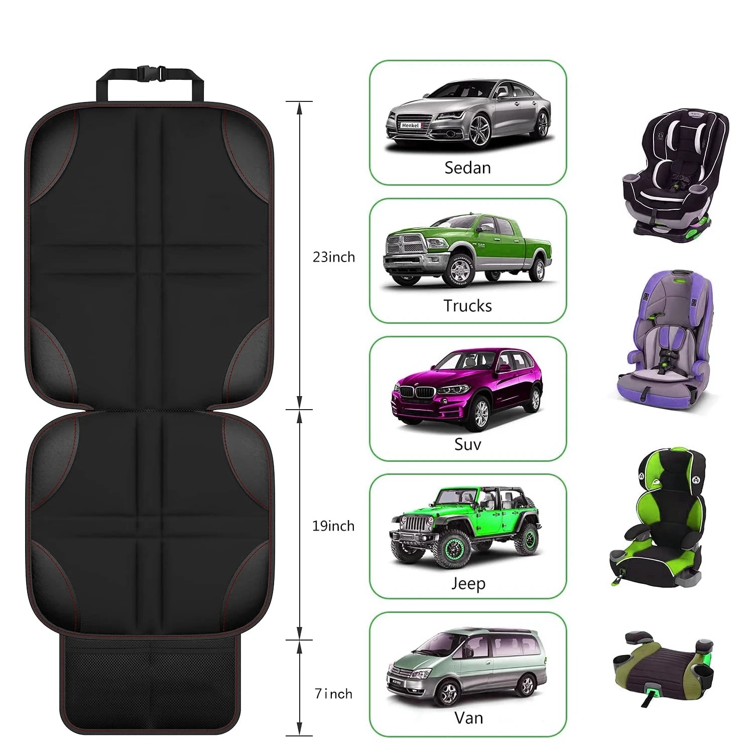 Thick PU Leather Child Car Sea - đánh giá và giá Leather Car Seat Cover