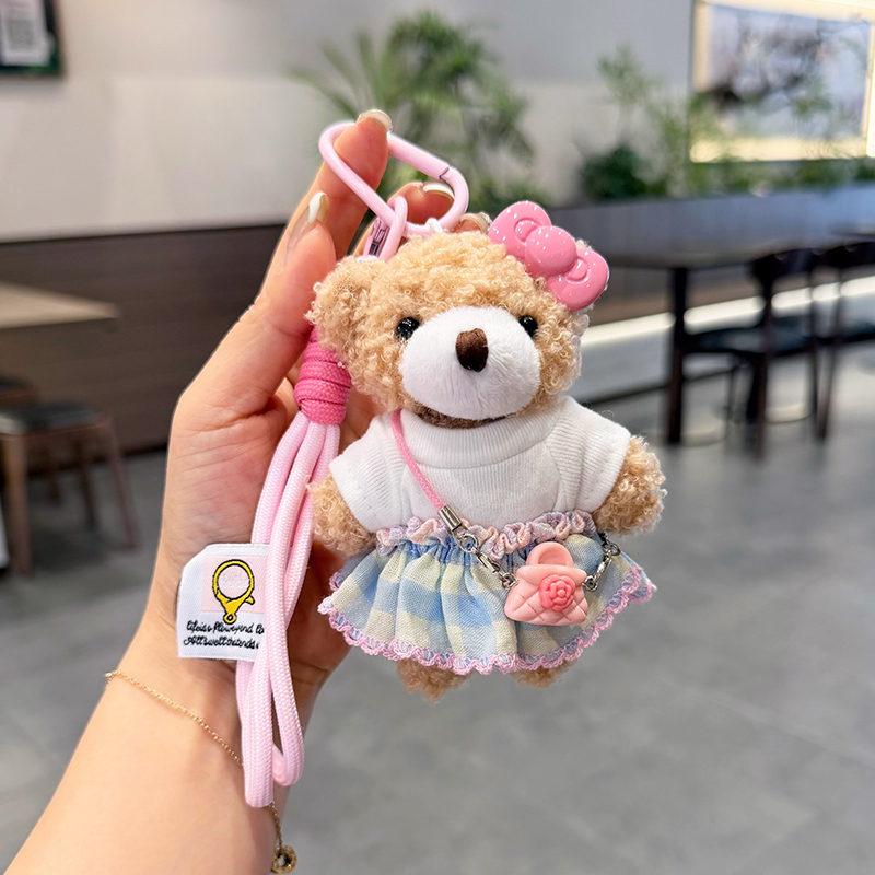 Creative Bow Plush Bear Keycha - đánh giá và giá Car Accessories For Elderly