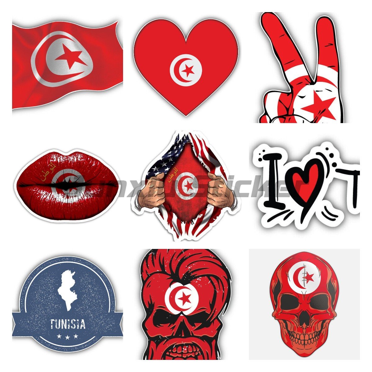 Tunisia National Flag Sticker  - đánh giá và giá Car Accessories Malaysia